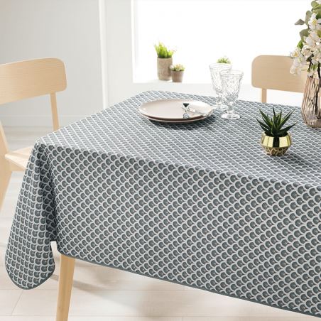 Rectangle 240 tablecloth 100% polyester, moisture repellent. Gray with arches