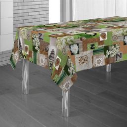 French rectangle tablecloth 300 x 148 cm with zen imprint