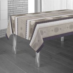 Tablecloth anti-stain lilac, brown | Franse Tafelkleden