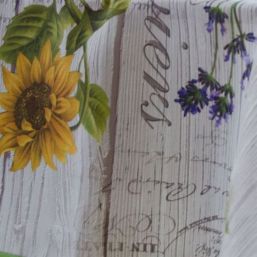 Rechthoek frans tafelkleed 300 cm met lavendel en zonnebloem