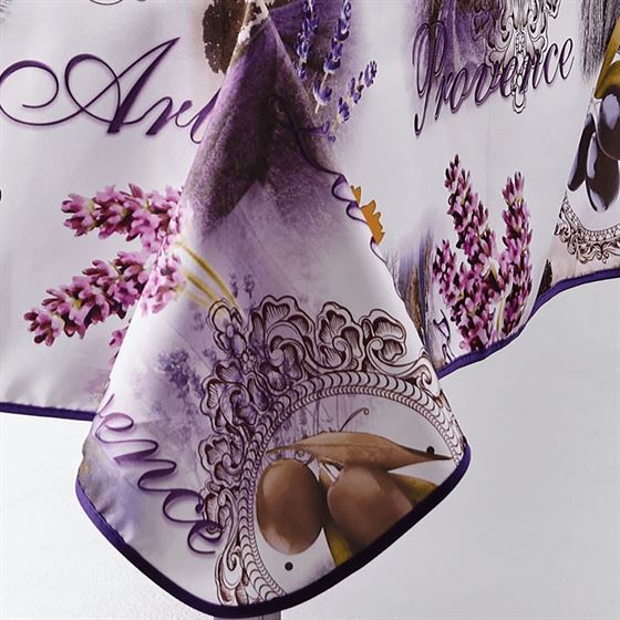 Tablecloth anti-stain lavender, olives | Franse Tafelkleden