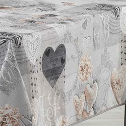 Tischdecke Anti-Fleck grau mit schmetterlingen | Franse Tafelkleden