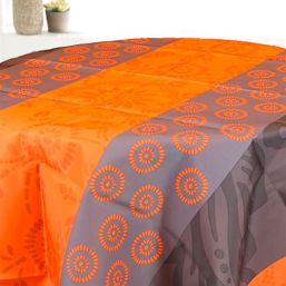 Around french tablecloths 160 cm with petals overprint