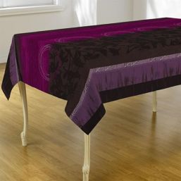 Tablecloth anti-stain taupe, lilac | Franse Tafelkleden