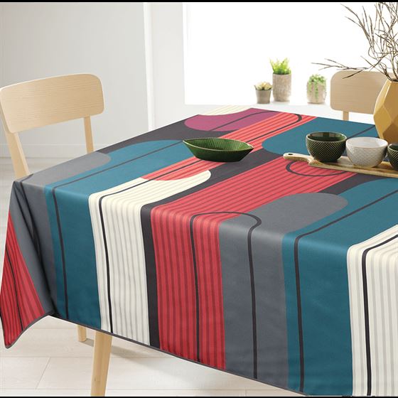 Tablecloth anti-stain multi colored abstract