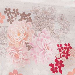 Tafelkleed anti-vlek beige met roze bloemen | Franse Tafelkleden