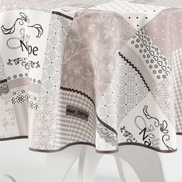 Tablecloth anti-stain beige Jolie nappe | Franse Tafelkleden