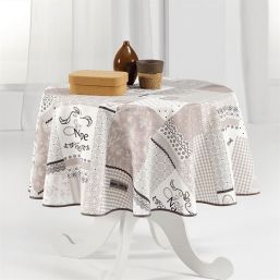 Tablecloth anti-stain beige Jolie nappe | Franse Tafelkleden