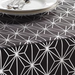 Tablecloth anti-stain black with silver stars | Franse Tafelkleden
