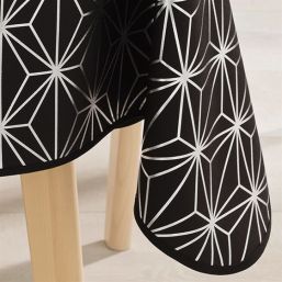 Tablecloth anti-stain black with silver stars | Franse Tafelkleden