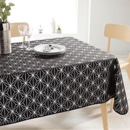 Nappe de table noir avec des étoiles argentées | Franse Tafelkleden