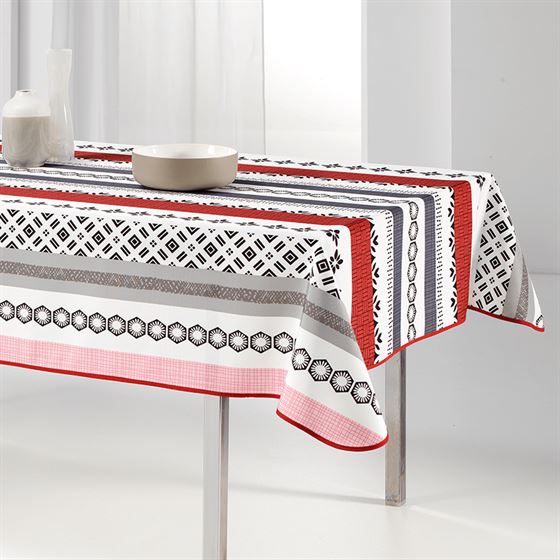 Tischdecke Anti-Fleck rot Modern und hell | Franse Tafelkleden