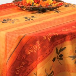 Tablecloth anti-stain rouge oil of olives | Franse Tafelkleden