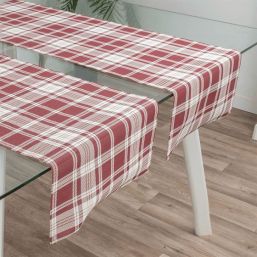 Chemin de table à carreaux rouge, beige en vinyle antitache lavable.
Au format 135 x 40 cm | Franse Tafelkleden