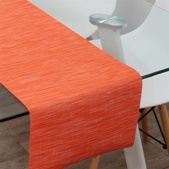 Tafelloper oranje anti-vlek vinyl afwasbaar.
In de maat 135 x 40 cm | Franse Tafelkleden