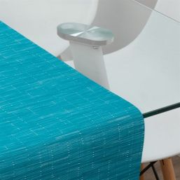 Tafelloper geweven vinyl hellblau | Franse Tafelkleden