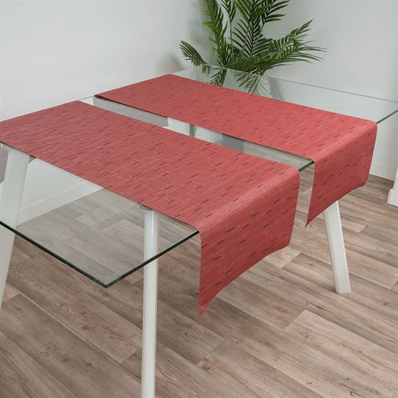 Table runner anti-stain vinyl color burgundy,
in sizes 135 x 40 or 180 x 35 cm | Franse Tafelkleden
