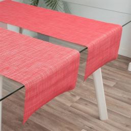 Chemin de table anti-taches en vinyle tissé rouge
antidérapant et lavable | Franse Tafelkleden