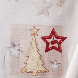 Tafelkleed anti-vlek beige kerst | Franse Tafelkleden