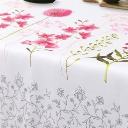 Tablecloth anti-stain pink flower festival | Franse Tafelkleden