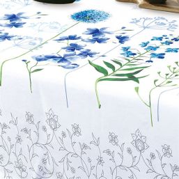 Tafelkleed anti-vlek blauwe bloemen festijn | Franse Tafelkleden