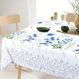Nappe de table anti-tache fête des fleurs bleues | Franse Tafelkleden