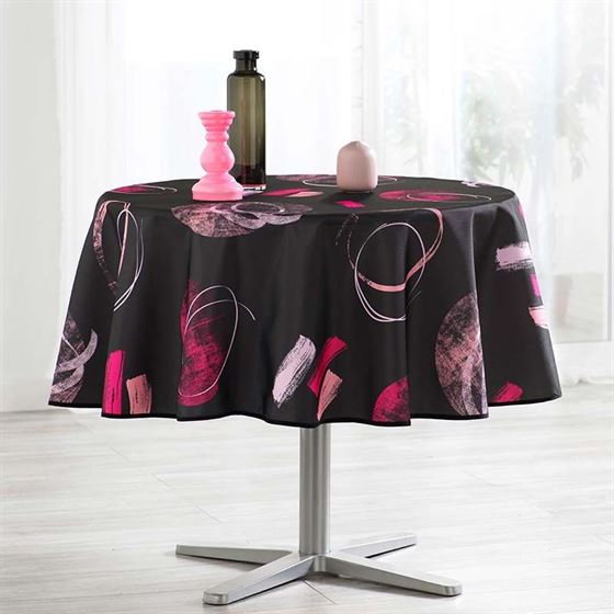 Nappe de table anti tache abstrait noir | Franse Tafelkleden