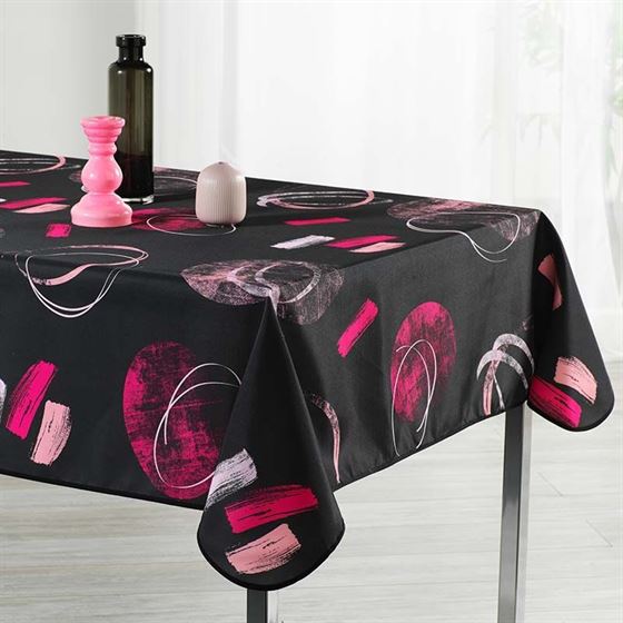 Tablecloth anti-stain black abstract rectangle