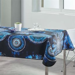Tablecloth anti-stain tie dye blue | Franse Tafelkleden