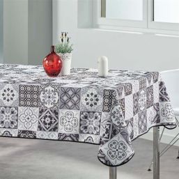 Tischdecke Anti-Fleck grau mit Mosaik