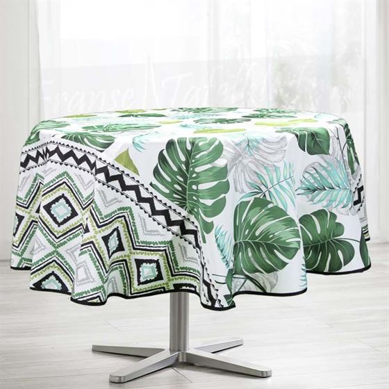 Tablecloth anti-stain monster leaves round