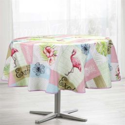 Tablecloth anti-stain exotic pelican round