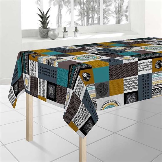 Tablecloth anti-stain multicolored squares