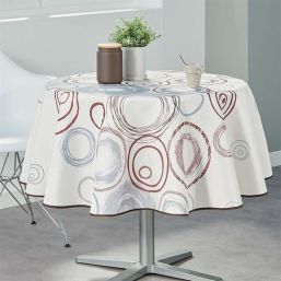 Tablecloth beige with circles 160 round