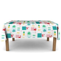 Tablecloth anti-stain flamingo with leaves | Franse Tafelkleden