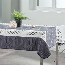 Tablecloth Rectangle white with abstract circles French tablecloths