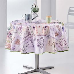 Tischdecke mit Lavendel und lila Oliven rund 160 Französisch Tischdecken