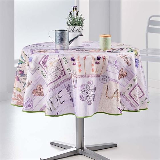 Tablecloth with lavender and purple olives round 160 French Tablecloths