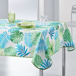 Tablecloth anti-stain Monstera modern green | Franse Tafelkleden