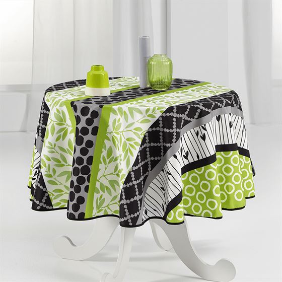 Round tablecloth 160 cm green and modern French Tablecloths