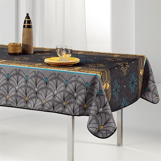 Tablecloth gray, arch and stars French tablecloths