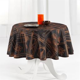 Tischdecke schwarz, schick mit Schleife 160cm rund französische Tischdecken