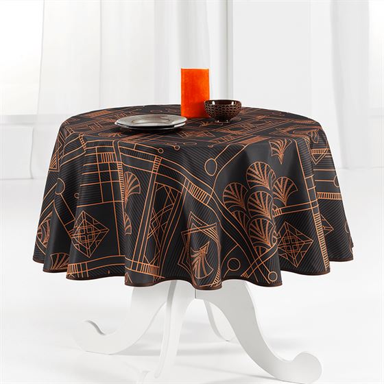 Tablecloth black, chic with bow 160 round French tablecloths