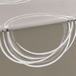 Tafelkleed taupe met zilverkleurige cirkels | Franse Tafelkleden