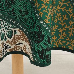 Tafelkleed anti-vlek groen, bruin, met bladeren | Franse Tafelkleden