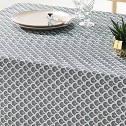 Tablecloth anti-stain gray with arches | Franse Tafelkleden