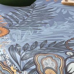 Tischdecke Anti-Fleck Anthrazit mit Mandala | Franse Tafelkleden
