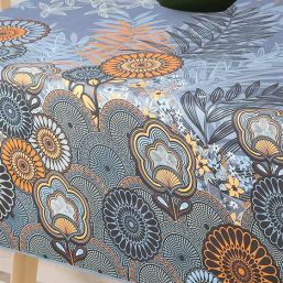Nappe de table anthracite avec mandala | Franse Tafelkleden