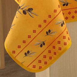 Tablecloth anti-stain yellow with olives | Franse Tafelkleden