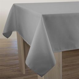 Tablecloth gray rectangular linen look anti-stain